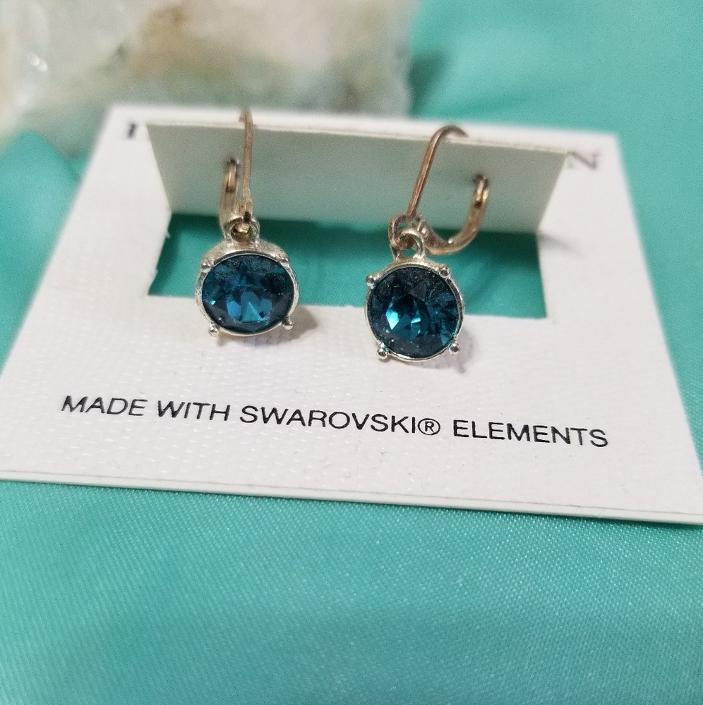 Blue Swarovski earrings